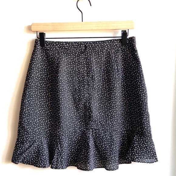 🔖New 2 J. CREW STAR Printed Skirt Black White - Picture 5 of 8
